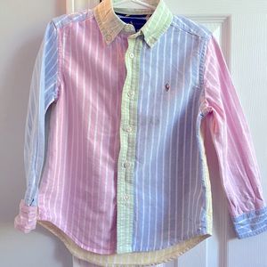 Ralph Lauren Boy Size 5 Multi colored button down shirt